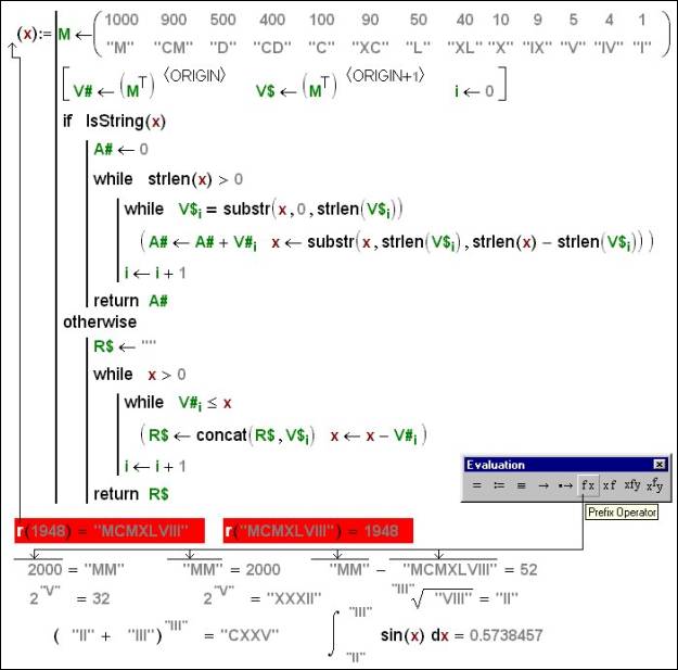 Work with Roman numeral